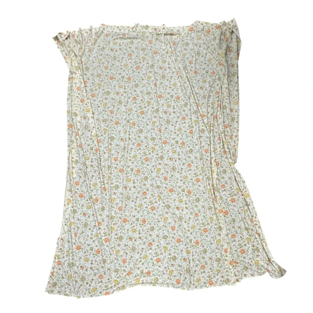 Vintage 70s JCPenney Juliet Floral Cottagecore Retro Queen Percale Flat Sheet